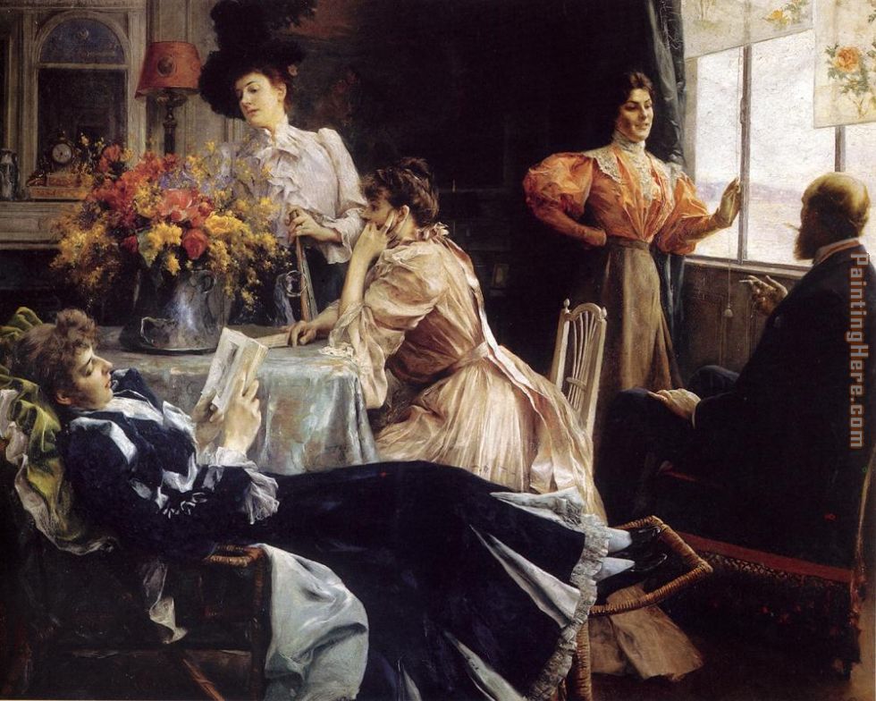 At Home painting - Julius LeBlanc Stewart At Home art painting